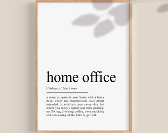 Home Office Schild, Home Office Definition, Home Office Poster, Work From Home, WFH Lustiges Büro Drucke, Büro Dekor, druckbare Wandkunst