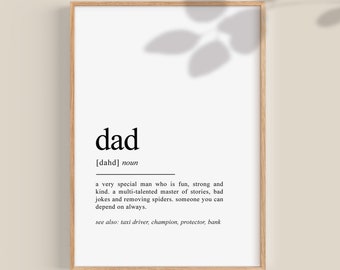 Dad Definition Art Print, Father's Day Gift (Digital Download)