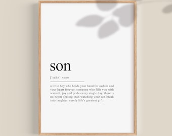 Son gift, gifts for son, gift for son, son definition print, personalised gift, son printable wall art, gifts for him, gifts for men