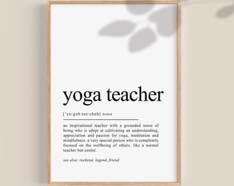 Yoga Teacher Gift, Yoga Instructor Gifts, Yoga Print, Meditation Mindfulness Poster Studio Decor | Printable Wall Art, Digital Download