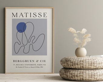 Stampa Matisse, Poster blu di Matisse, Poster del museo, Arte della parete Matisse, Poster del museo, Poster della mostra, Arte moderna, Arte della parete stampabile
