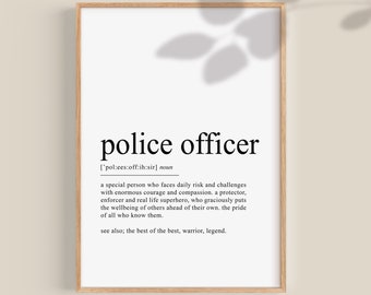 Police Officer Gifts, Police Officer definition print, Police gift, Police gifts, police graduation, law enforcement, cop gifts