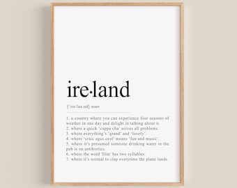 Irland Definition Print: Lustige irische Wandkunst (Digitaler Download)