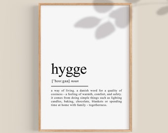 Hygge Definition Print: Scandinavian Wall Art (Digital Download)