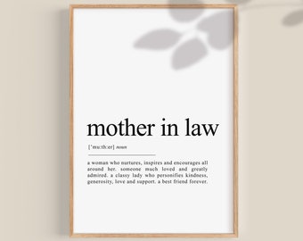 Mother in law gift, mother-in-law gift, gift for mother in law, personalised gift, birthday gift, mother's day gift, printable