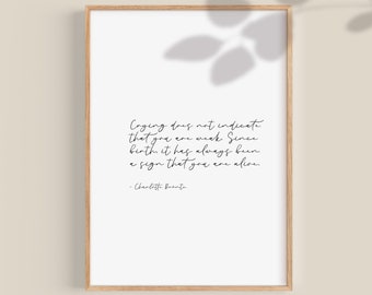 Jane Eyre Quote Print, Charlotte Brönte Literary Wall Art (Digital Download)