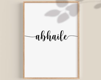Abhaile Irish Home Print, minimalistisches Irland Wandkunst (Digitaler Download)