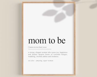 Mom to Be Gift, Mom to be definition, dictionary art, dictionary print, printable wall art, new mom gifts, new mommy