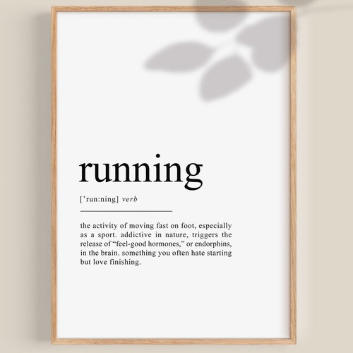Running Definition Runner Gift Marathon Runner Gifts Etsy