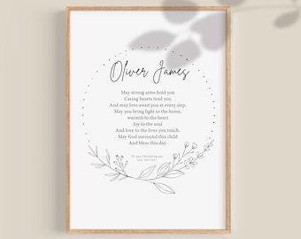 Irish Baby Blessing Irland Kinderzimmer Geschenke, Baby-Dusche-Geschenk, Taufe Wanddekor, Taufe Kunst Neues Baby personalisierte Geschenk Benutzerdefinierte druckbare