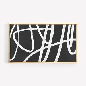 Samsung Frame TV Art Mid Century Modern Abstract TV Art | Frame TV Digital art, Black and White Abstract Line Art | Digital Downloadable