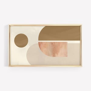 Samsung Frame TV Art Neutral Abstract Mid Century Modern Art | Geometric Beige Boho Decor | Downloadable DigitalArt for 4k TV | Printable