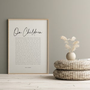 O dzieciach Kahlil Gibran Poem, O dzieciach Poem, Prezent na baby shower, Prezent dla przyszłej mamy, Prezenty na baby shower, Prezent na dzień matki do wydrukowania CYFROWE
