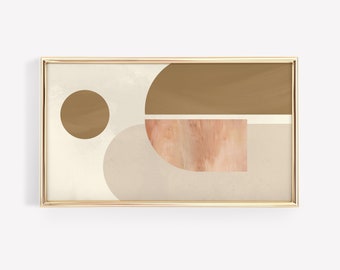 Samsung Frame TV Art Neutral Abstract Mid Century Modern Art | Geometric Beige Boho Decor | Downloadable DigitalArt for 4k TV | Printable