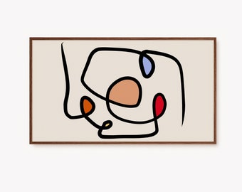 Samsung Frame TV Art | Modern Abstract Line Art, Minimalist Wall Art | Minimal Neutral Digital Download TV Art | Printable