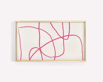 Samsung Frame TV Art Mid Century Modern Abstract Artwork | Frame TV Digital art, Pink Abstract Line Art | Digital Downloadable