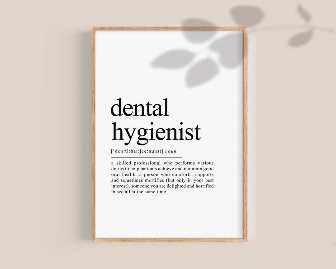 Dental Hygienist Definition Print, Dental Hygienist Gift, Dental