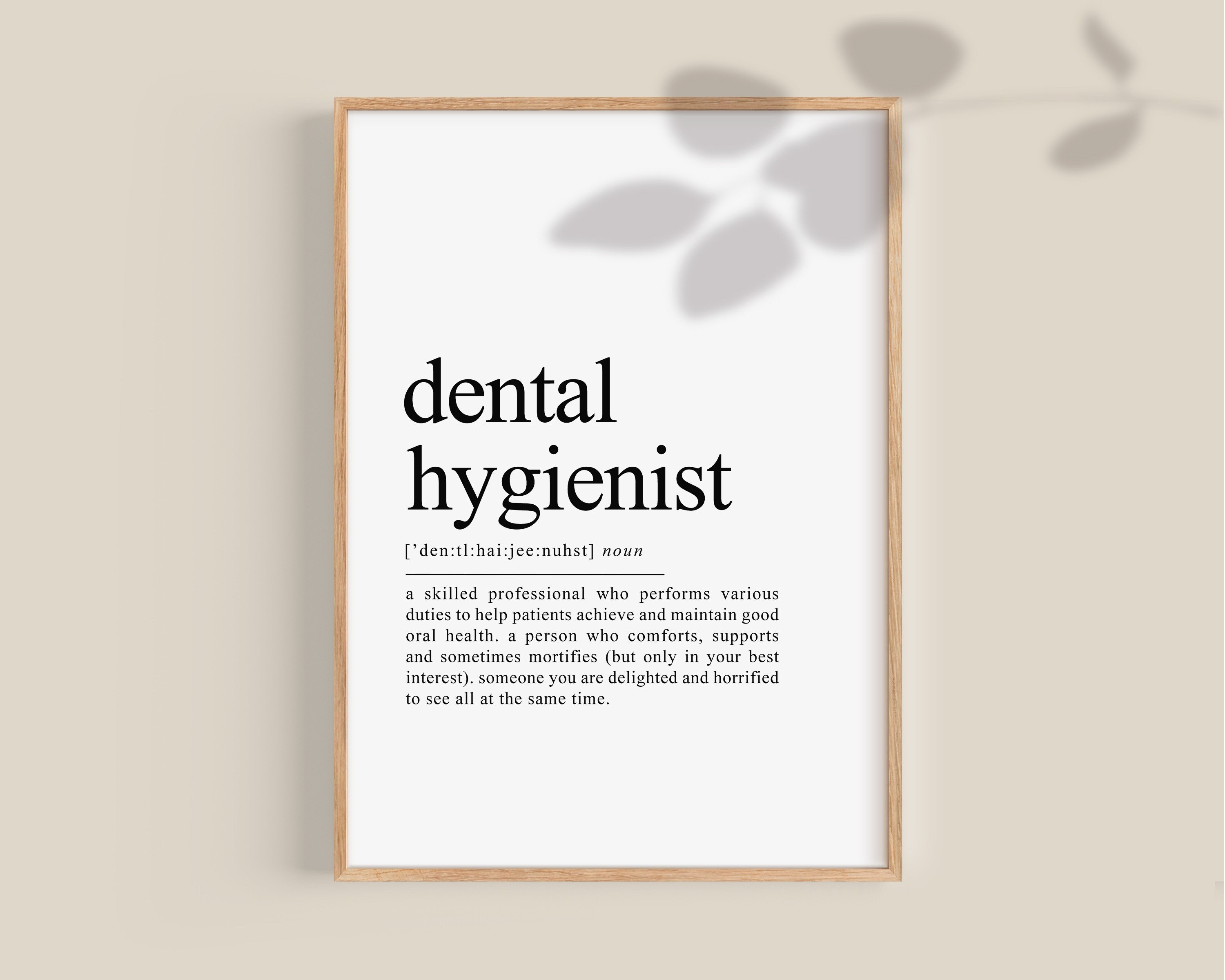 Dental Hygienist Definition Print Dental Hygienist Gift Etsy UK