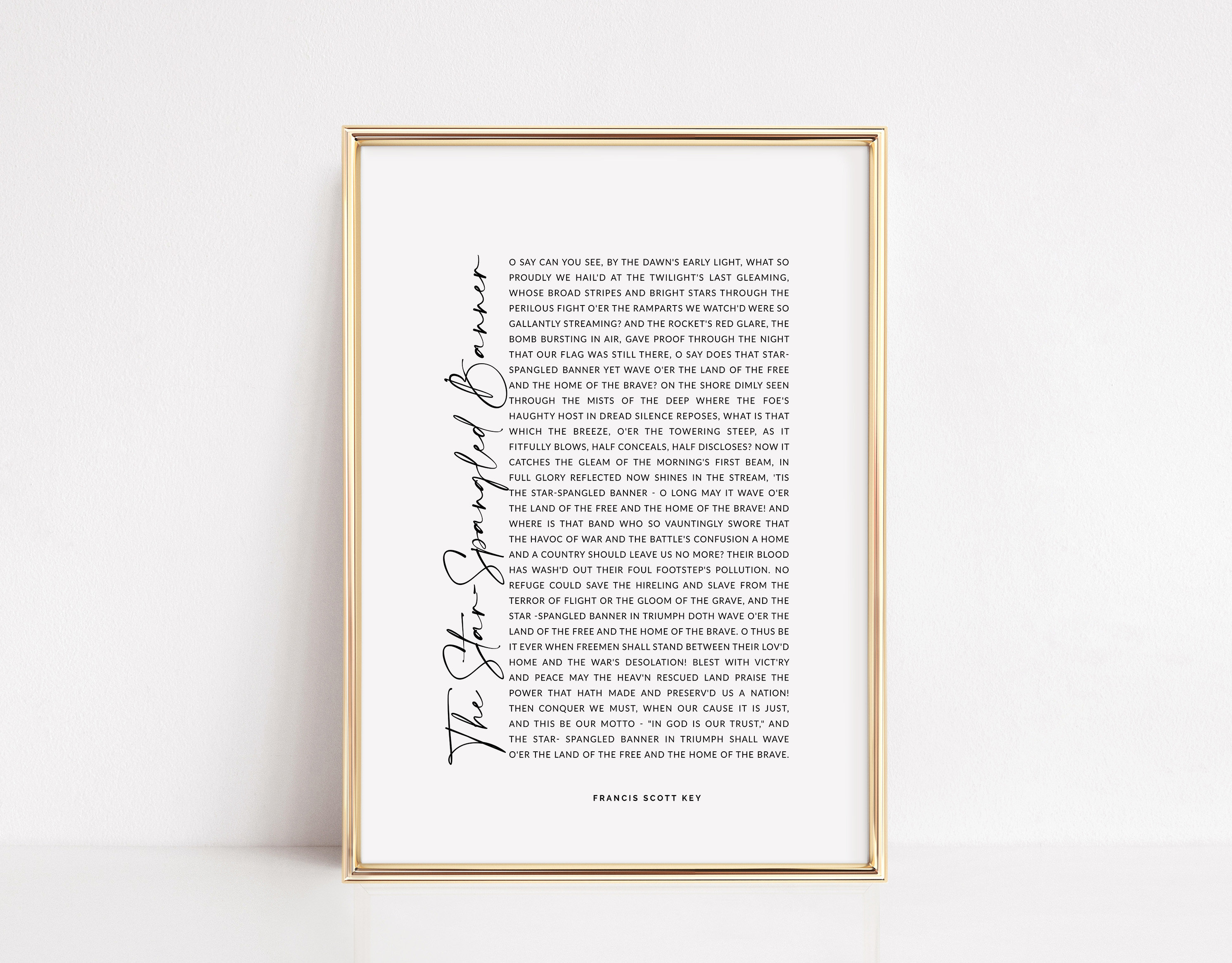 US National Anthem Lyrics Print USA National Anthem Print - Etsy