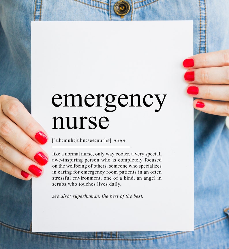 Emergency Nurse definition print, ER nurse gift, Emergency Room Nurse poster, Nurse to be Graduation Gift | Printable Art, DIGITAL image 2