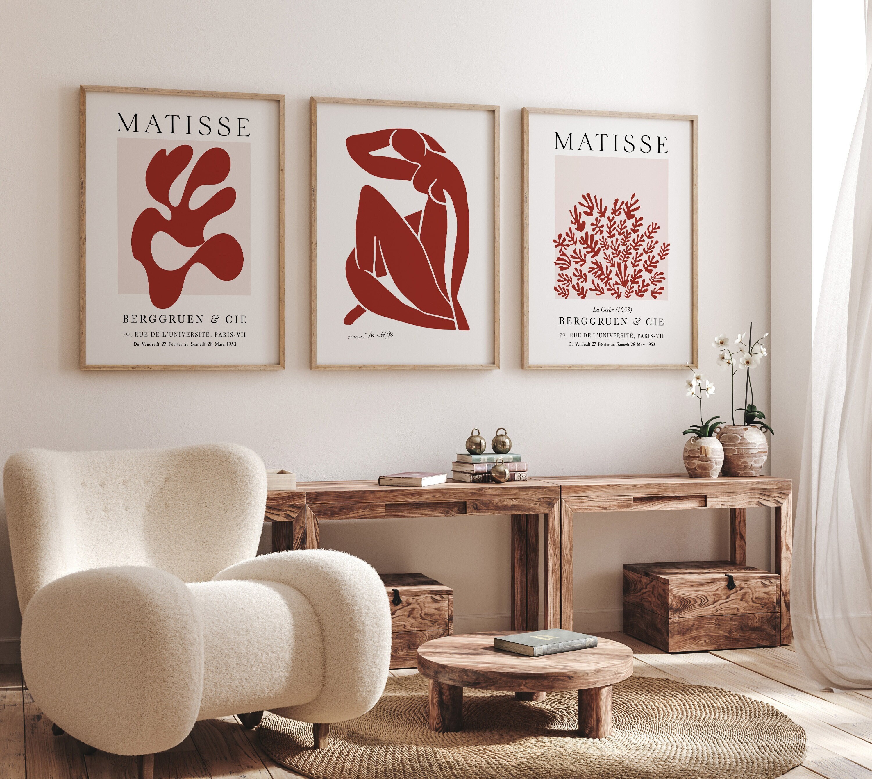 Lot De 3 Affiches Murales Henri Matisse - Reproduction Artistique, Format A2/A3/A4, Papier Qualité Archive - Neuf