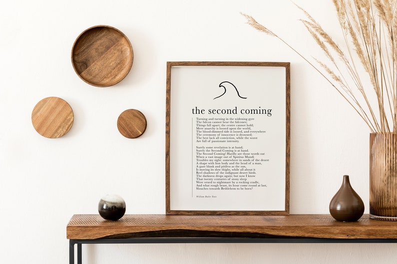 W B Yeats Print The Second Coming Poem Yeats Quote Yeats Gift Gift 