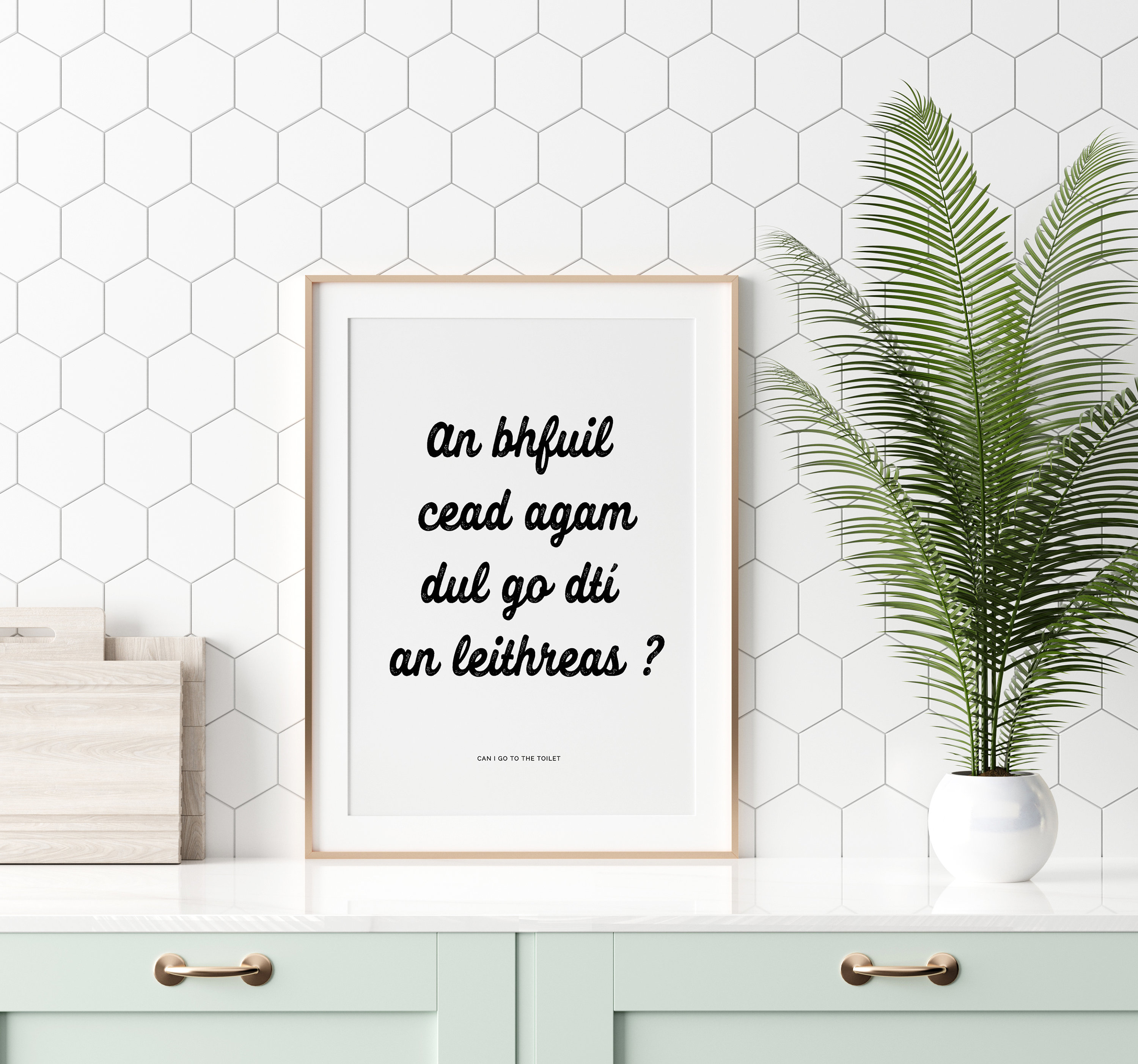 Irish Bathroom set of 2 An bhfuil cead agam Irish Toilet Etsy