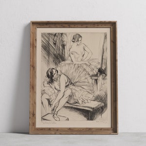 Ballet Wall Art Set of 2 Prints Vintage Ballerina Art Antique Ballet Dancer Sketch Dancing wall decor Nursery Home Decor Printable Download