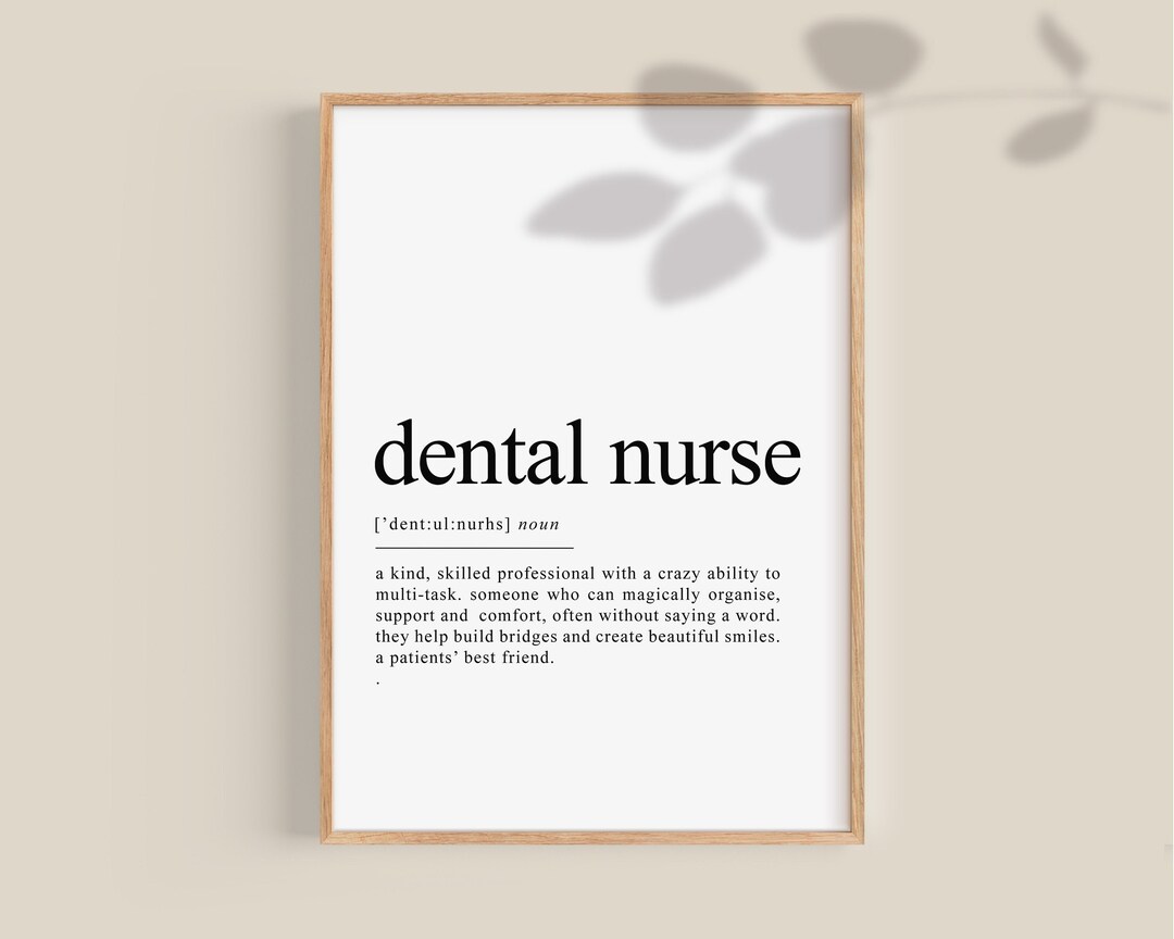 Dental Nurse Definition Print, Dental Nurse Gift, Dental Nurse