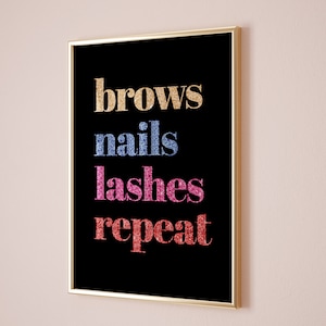 Nail Salon Decor, Beauty Salon Printable Wall Art, Lash Artist Gift, Teenage Girl Bedroom Art, Brow Bar decor Beautician office DIGITAL Art
