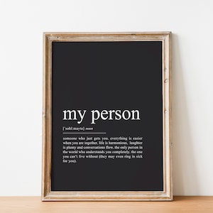 My Person Poster, Definition Print, Soulmate Digital Print Special Gift ...
