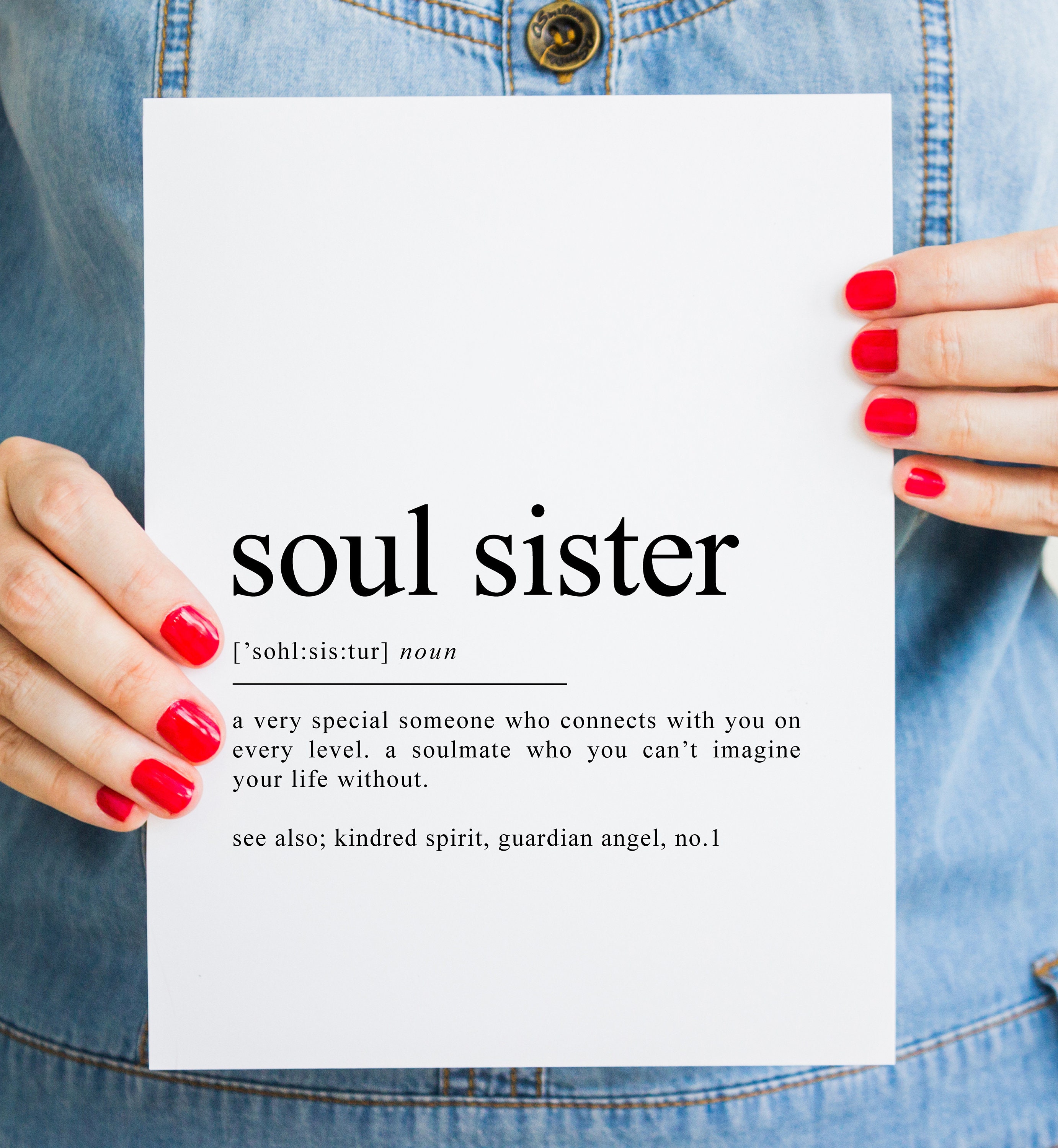 SOUL SISTER 6冊セット Soul Sister Definition Print – Thoughtful Gift for Best Friends