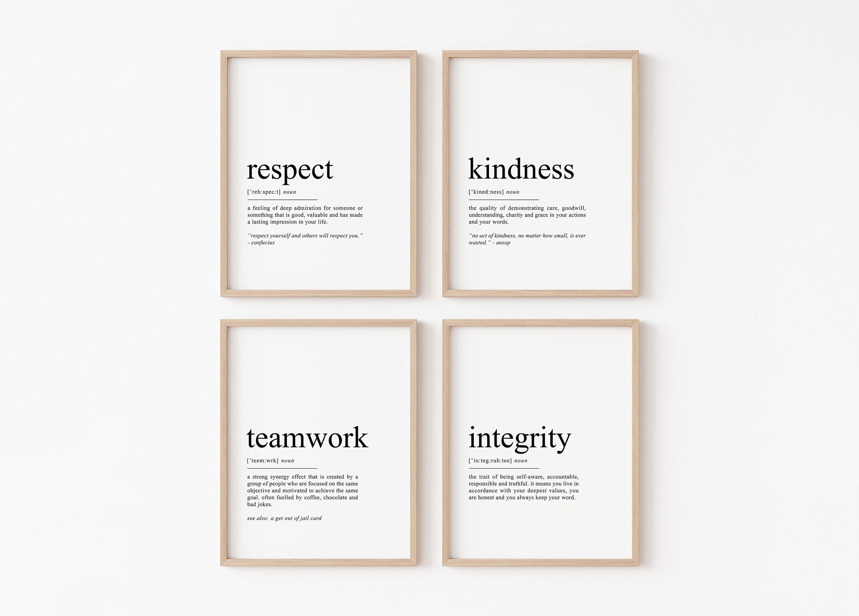 Buy Classroom Posters, Kindness Print, Respect Poster, Teamwork Printable  Wall Art, Integrity Art, Teacher Gift, Office Prints, Homeschool Decor  Online in India - Etsy, image size:3000x2153