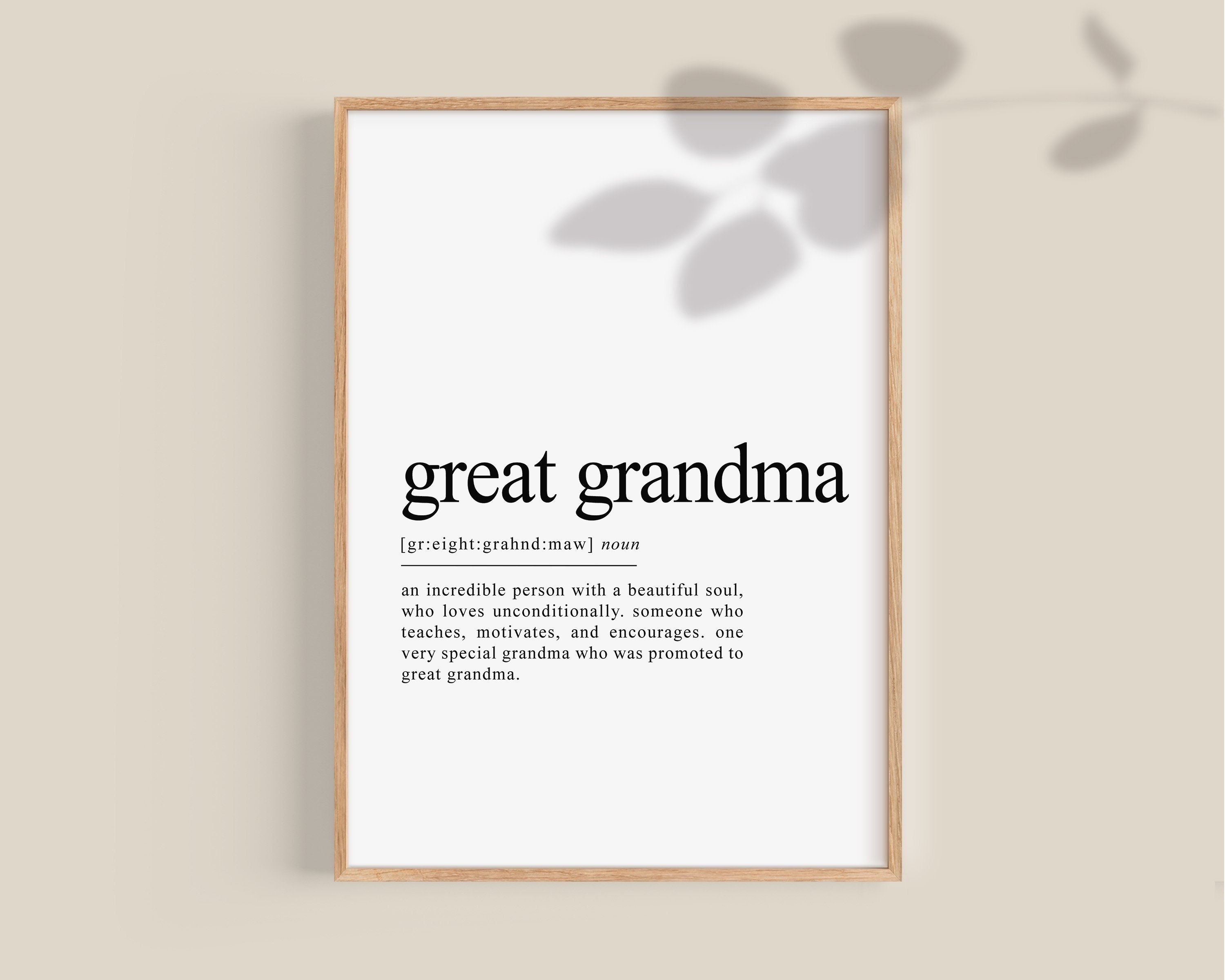 Great Grandma definition print, Great Grandma gift, gifts for Great Grandma, Great Granny, Great grandparent gift, digital art