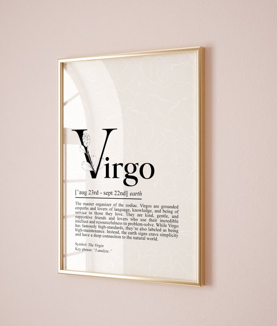 Virgo Definition Print, Floral Zodiac Art (digital Download) - Etsy