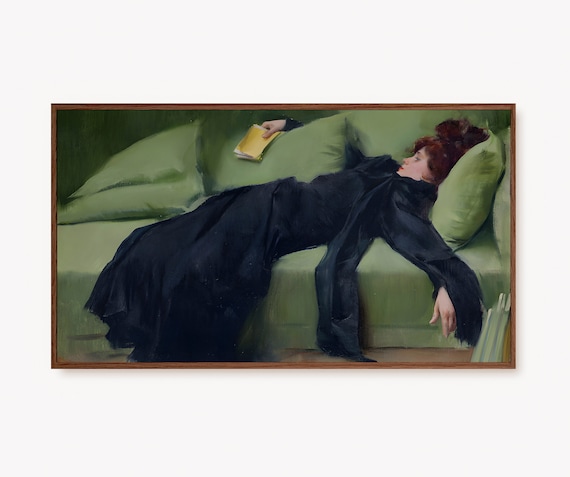 Samsung Frame TV Art Funny Altered Art Graffiti Poster, Vintage Woman Reading Portrait  Funny Quotes for Frame TV Art Digital  Download