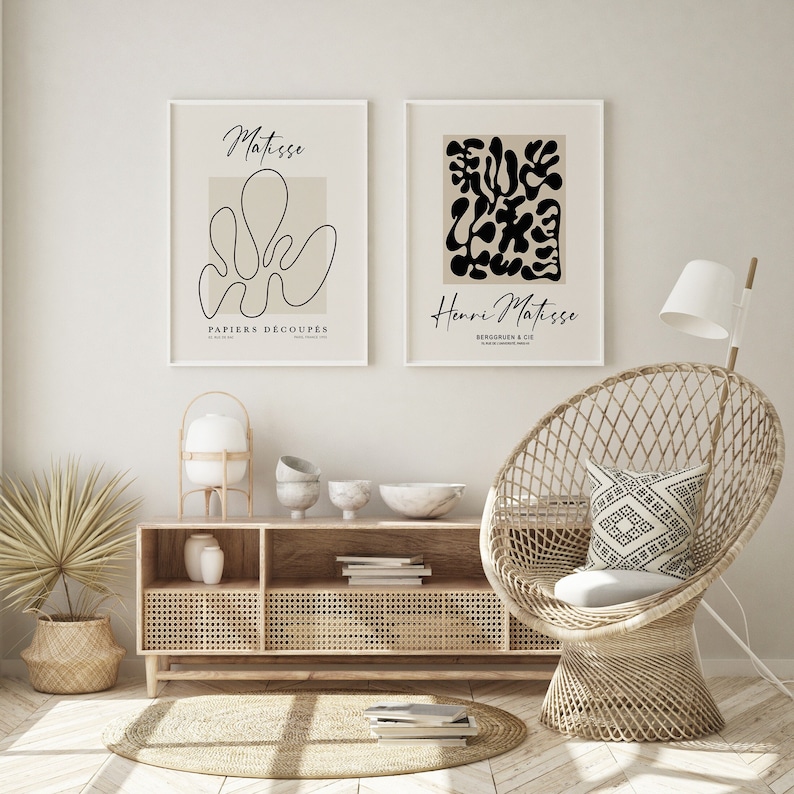 Bestseller Wand Kunst Matisse Print 2er Set Art Deco Wand Kunst Beige Matisse Modern Museum Ausstellung Poster Bestseller Printable DIGITAL Bild 6