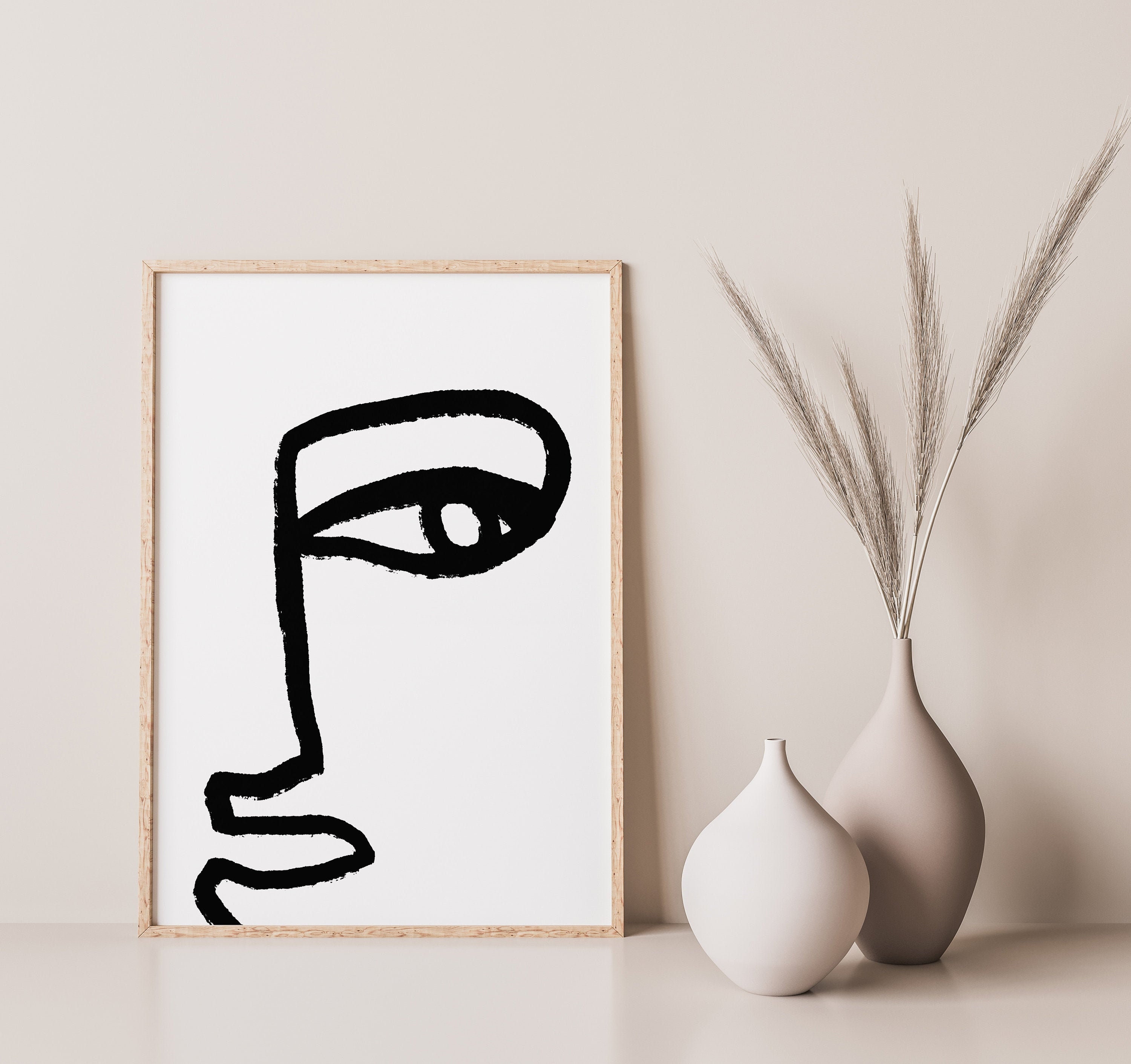 Abstract Line Art Woman Face One Line Drawing Minimalist - Etsy