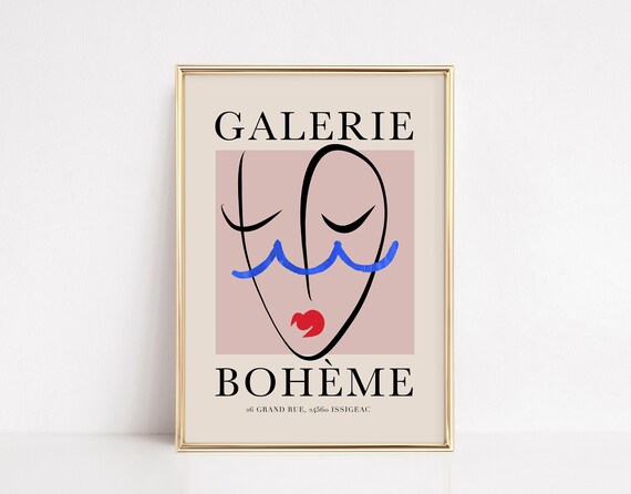 Trendy Modern Art Print, Matisse Poster, Beige Wall Decor, Feminine Exhibition Poster, Printable wall art, Digital Download