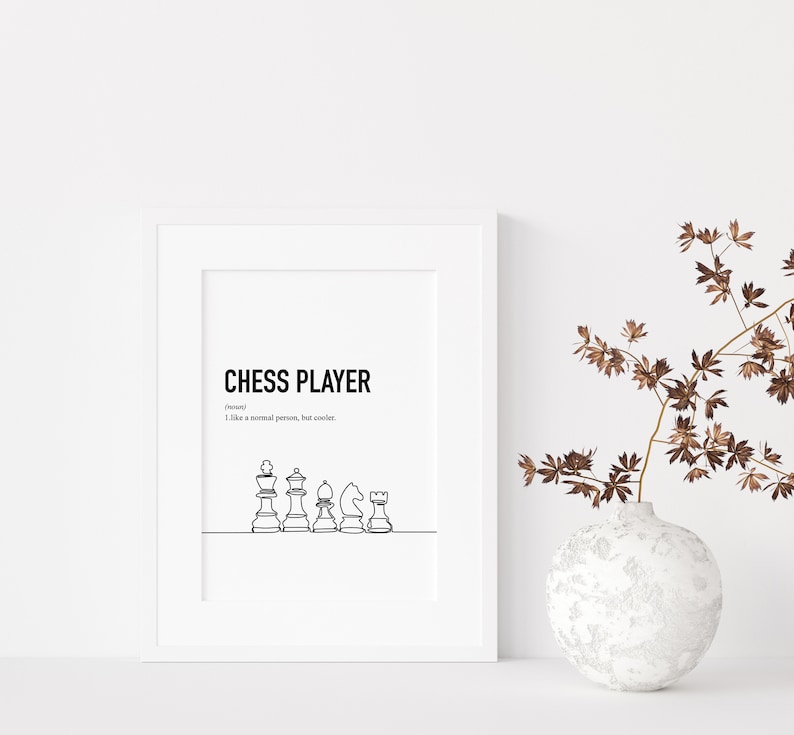 Chess Decor, Chess Poster, Chess Print, Chess Art, Chess Gift, Chess Lover gifts, Gift for Chess Player, Chess Printable image 2
