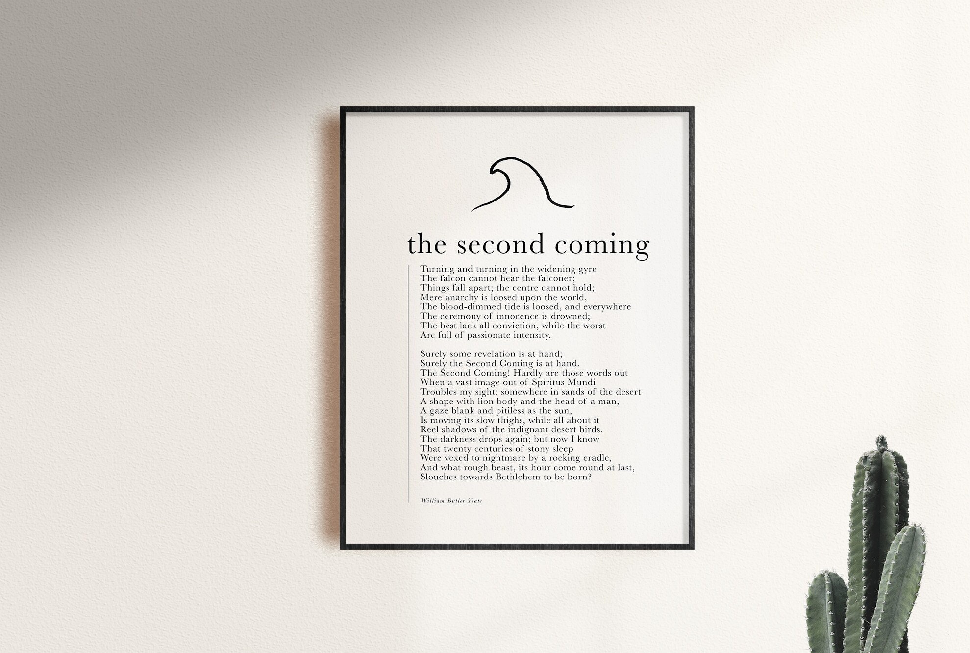 W.B. Yeats Print the Second Coming Poem Yeats Quote Yeats Etsy UK