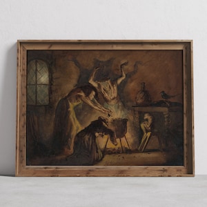 Dark Academia Halloween Decor, Shakespeare Witch Wall Art Aesthetic Witchy wall art Vintage Halloween home decor Halloween PRINTABLE