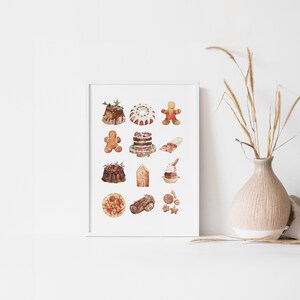 Julväggkonst utskrivbara rustika juldekorationer | Utskrivbar väggkonst med lantlig jul, digital nedladdning av pepparkaksgubben bild 5