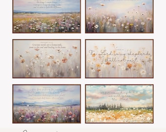 Christian TV Art Samsung Frame TV Art Religious Quotes TV Bundle Bible Verse Wall Art Set of 6 Scripture Digital Art Psalm 23 Screensaver