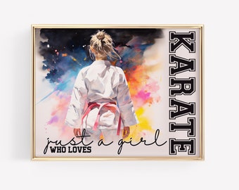 Regalos de karate para chicas de karate Regalo para el equipo de karate Arte de pared de karate Mamá de karate Decoración de habitación de adolescentes de artes marciales Arte imprimible de chica adolescente DIGITAL