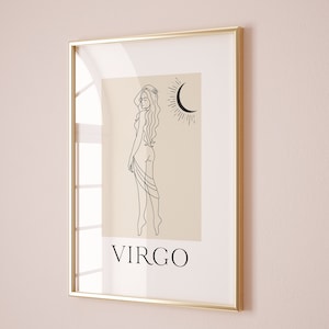 Virgo Zodia Print, Virgo Gift, Virgo art, Zodiac Gifts, Virgo Birthday Gift, Astrology gifts,Zodiac Sign, printable art