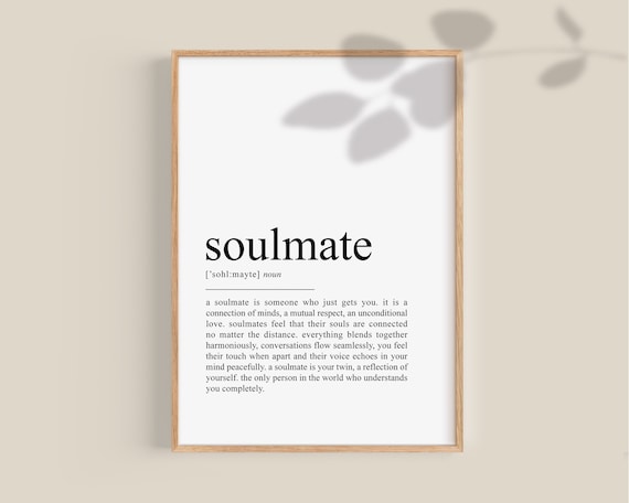 strottenhoofd Meestal canvas Soulmate definitie print Soulmate cadeau cadeau voor haar - Etsy België