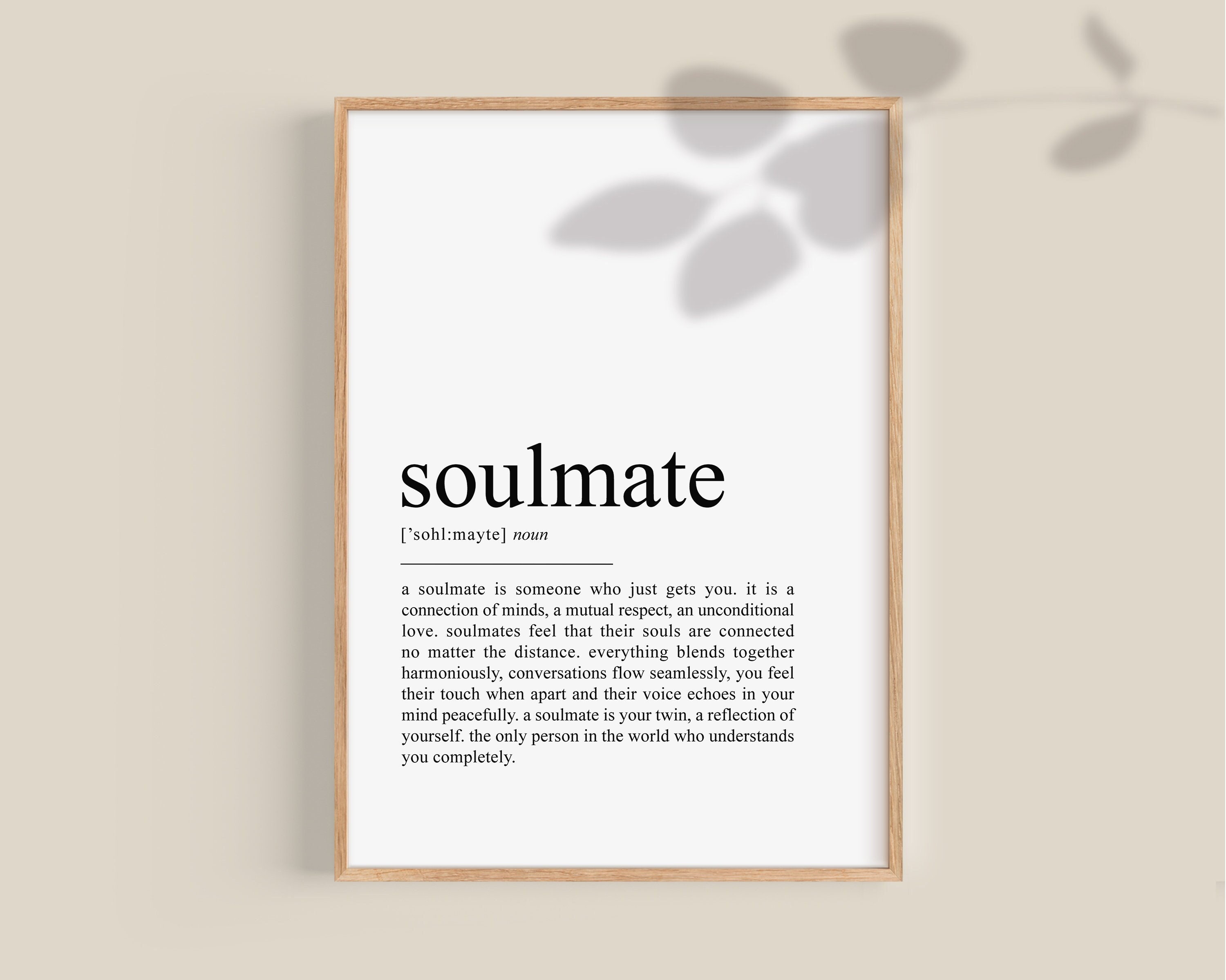 Soulmate definition print Soulmate gift gift for her -  Portugal