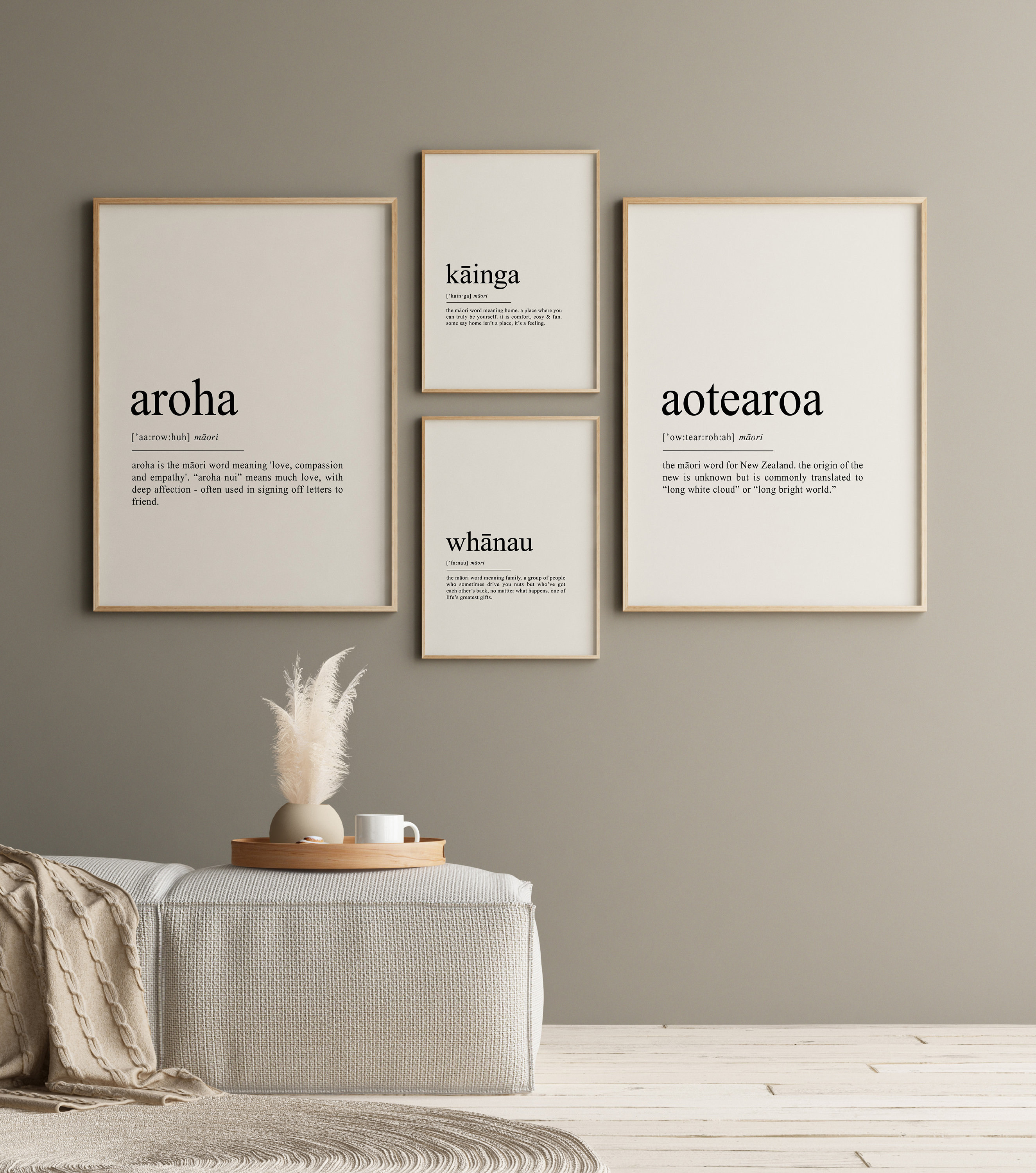 Maori Prints Aroha Definition Print Whanau Print Set of 4 Etsy UK