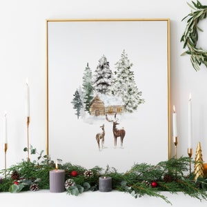 Christmas Set of 3 Prints Printable Wall Art Winter Wonderland Decor ...